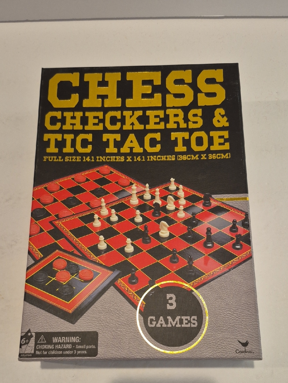 Chess Checkers & Tic Tac Toe 3 in 1 Game Set